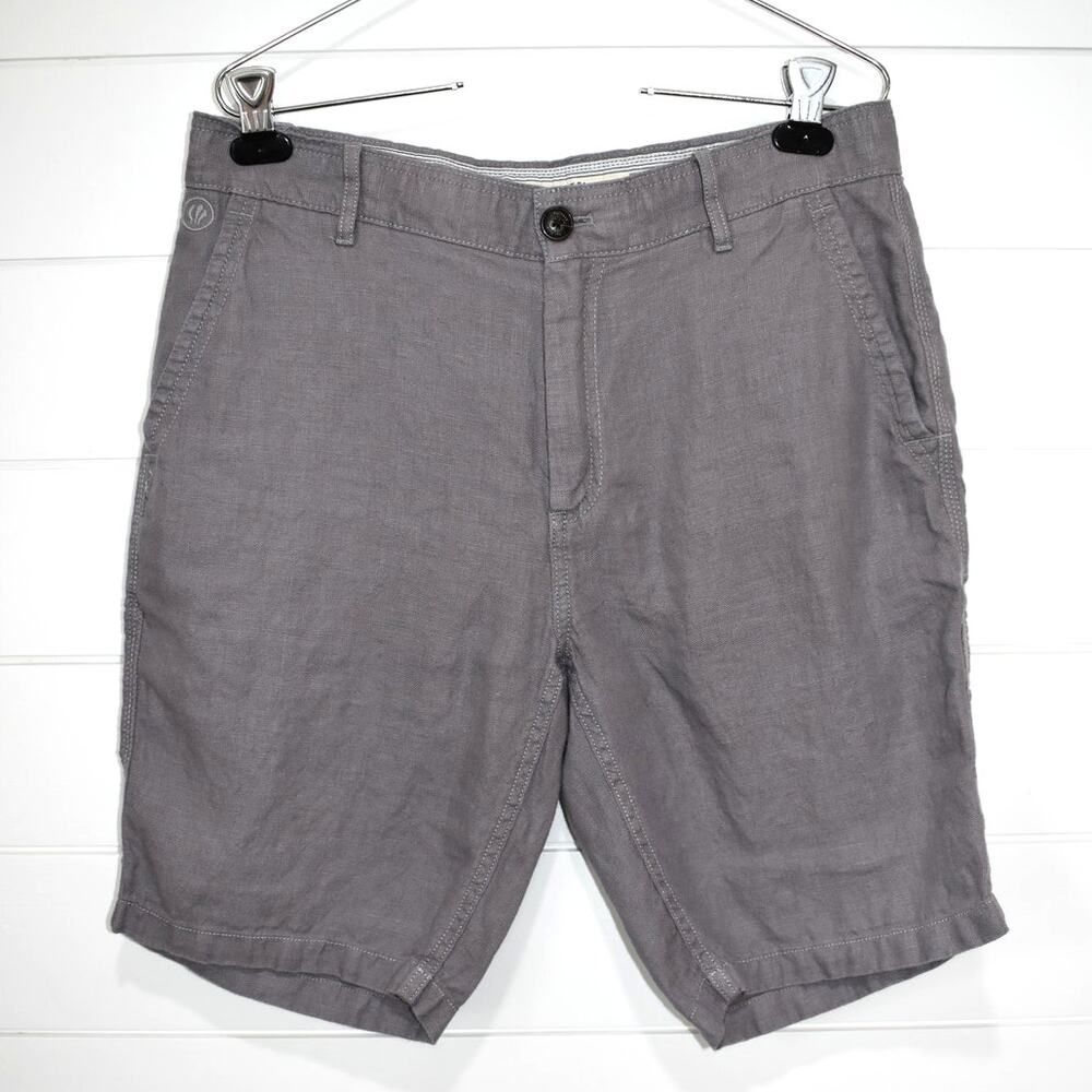 Fat Face Men's Linen Shorts Size 32 Medium Gray Relaxed Summer Preppy Coastal